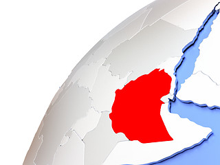 Image showing Ethiopia on modern shiny globe