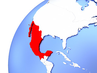 Image showing Mexico on modern shiny globe