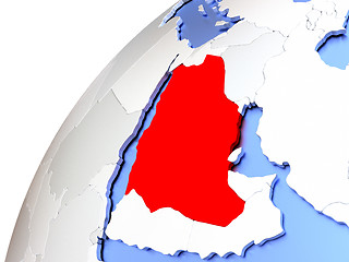 Image showing Saudi Arabia on modern shiny globe