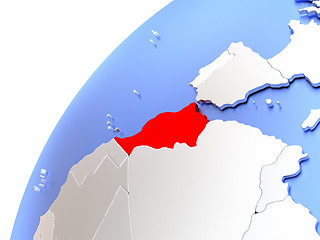 Image showing Morocco on modern shiny globe