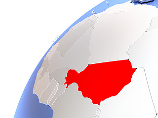 Image showing Niger on modern shiny globe