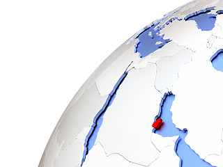 Image showing Qatar on modern shiny globe