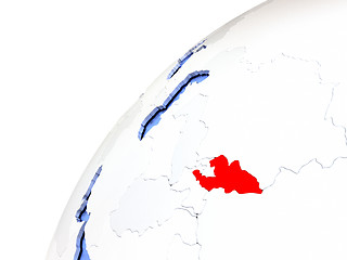 Image showing Kyrgyzstan on modern shiny globe