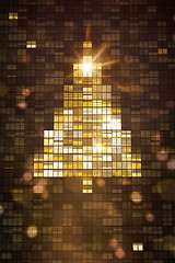 Image showing Lights inside skyscraper windows building a Christmas tree
