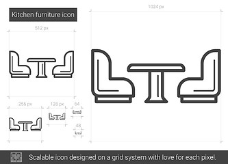 Image showing Kitchen furniture line icon.