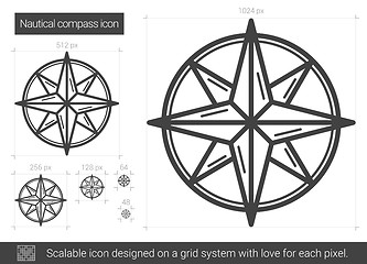 Image showing Nautical compass line icon.