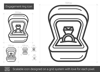 Image showing Engagement ring line icon.