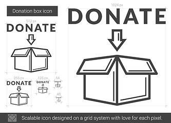 Image showing Donation box line icon.