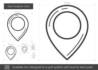 Image showing Geo location line icon.