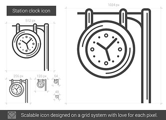 Image showing Station clock line icon.