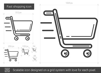 Image showing Fast shopping line icon.