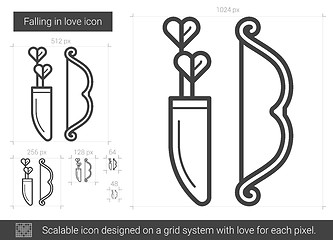 Image showing Falling in love line icon.