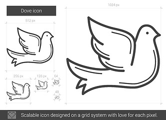 Image showing Dove line icon.