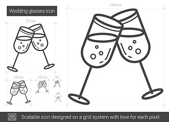 Image showing Wedding glasses line icon.