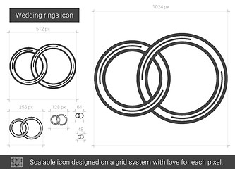 Image showing Wedding rings line icon.