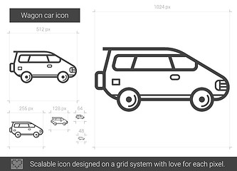 Image showing Wagon car line icon.