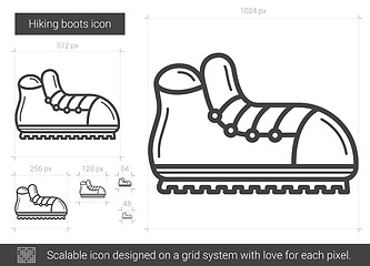 Image showing Hiking boots line icon.