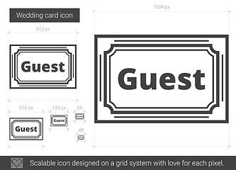 Image showing Wedding card line icon.