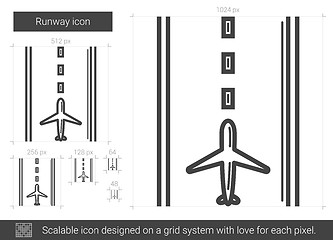 Image showing Runway line icon.