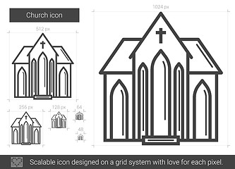 Image showing Church line icon.