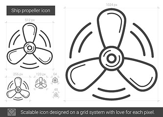 Image showing Ship propeller line icon.