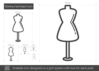 Image showing Sewing mannequin line icon.