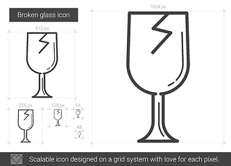 Image showing Broken glass line icon.