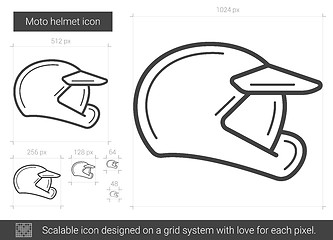 Image showing Moto helmet line icon.