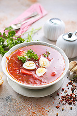 Image showing Traditional Ukrainian borsch