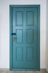 Image showing wood green door