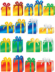 Image showing Colored gift boxes