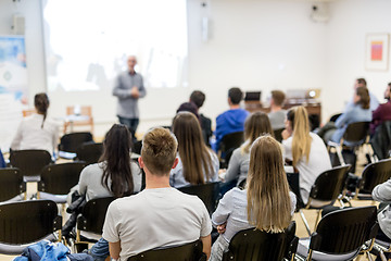 Image showing Professor lecturing in lecture hall at university.