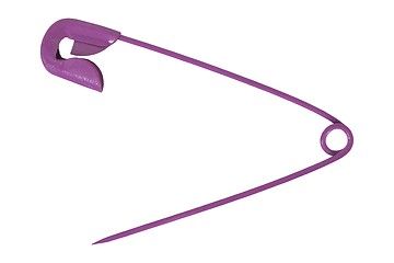 Image showing Purple safety pin