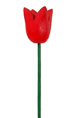 Image showing Red wooden tulip