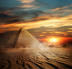 Image showing Pyramids in the desert