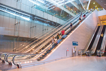 Image showing Escalators at Changi Airport, Singapore