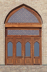 Image showing Carved wooden door, Uzbekistan