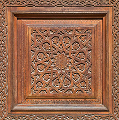 Image showing Traditional wood carving, Uzbekistan