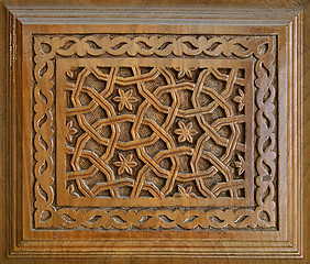 Image showing Traditional wood carving, Uzbekistan