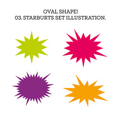 Image showing Starburst speech bubble set oval shape. Vector illustration