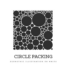 Image showing Circle packing. Geometric vector illustration. Circles are placed in such a way that they touch, but do not intersect