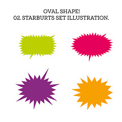Image showing Starburst speech bubble set oval shape. Vector illustration