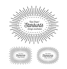 Image showing Sunbursts frame set. Oval shape. Vector illustration on white