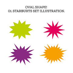 Image showing Starburst speech bubble set oval shape. Vector illustration