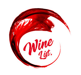 Image showing Abstract red wine background. Wine list. Vector illustration on white.