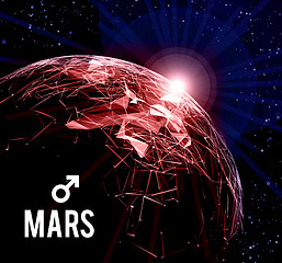 Image showing The planet Mars. Vector illustration. Mars in astrology symbolizes vigor, courage, determination.