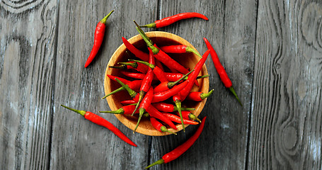 Image showing Bowl of ripe chili peppers