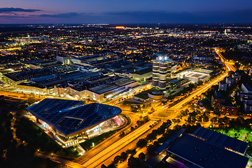 Image showing Aerial view of BMW Museum and BWM Welt and factory. Munich, Germany