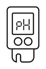 Image showing Acidity meter pH. The chemical tester. Icon of thin lines on a white background. Vector