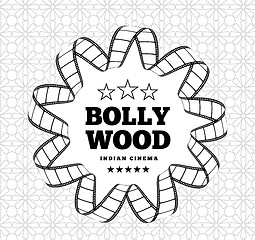 Image showing Bollywood is a traditional Indian movie. Vector illustration with film strip